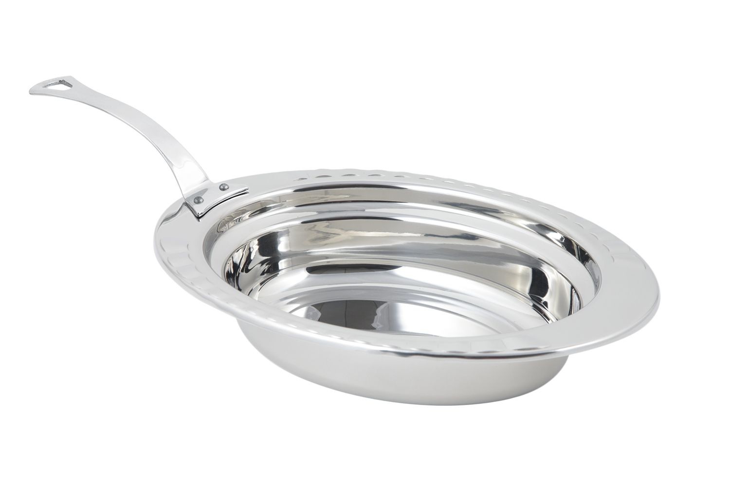 Bon Chef 5604HLSS Arches Design Oval Food Pan with Long Handle, 2 Qt.