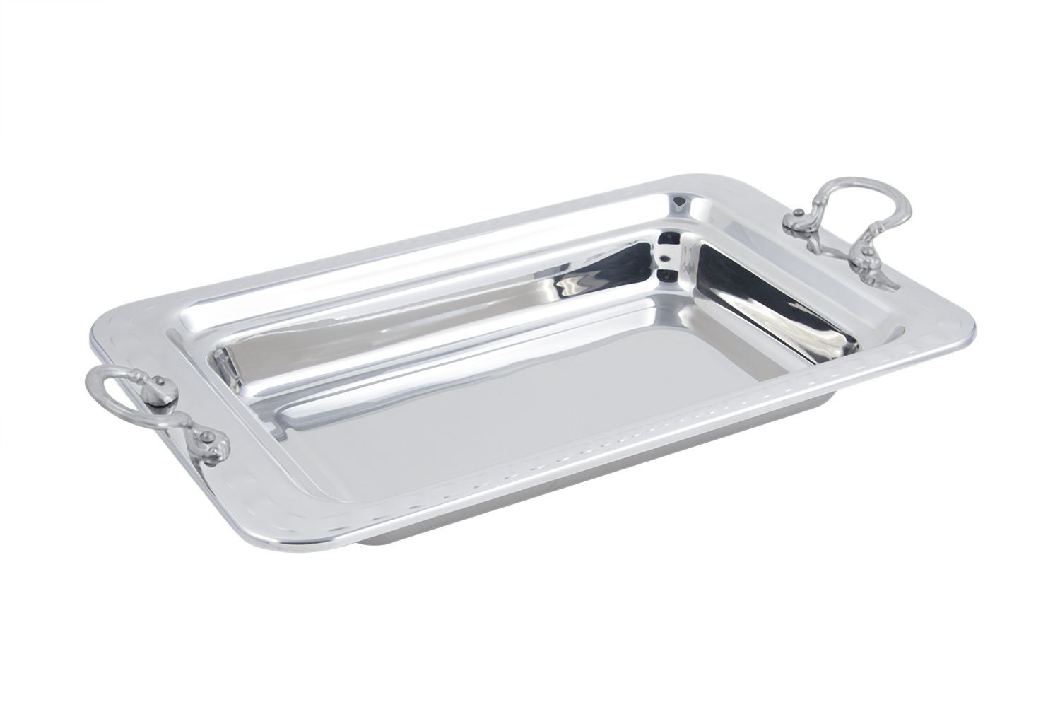 Bon Chef 5606HRSS Arches Design Rectangular Food Pan with Round Handles, 4 Qt.