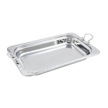 Bon Chef 5608HRSS Arches Design Rectangular Full-Size Food Pan with Round Handles, 9 Qt.