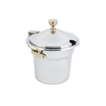 Bon Chef 5611WHCHR Arches Design Soup Tureen with Hinged Cover and Round Brass Handles, 7 Qt. 1 Pt.