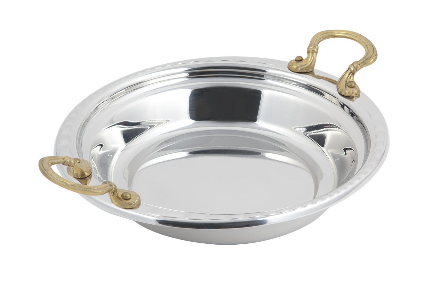 Bon Chef 5655HR Arches Design Casserole Dish with Round Brass Handles, 2 1/2 Qt.