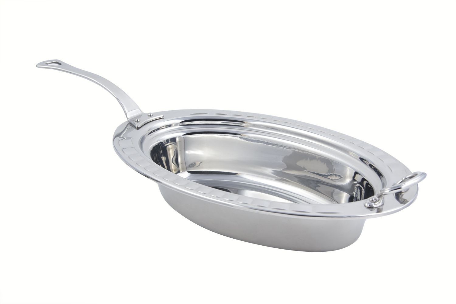 Bon Chef 5699HLSS Arches Design Oval Pan with Long Handle, 6 Qt.