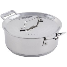 Bon Chef 60000HFHL Cucina Stainless Steel Casserole Dish with Hinged Lid, Hammered Finish, 3 Qt.