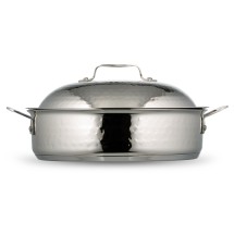 Bon Chef 60001HF Cucina Stainless Steel Saute Pan with Lid, Hammered Finish, 4 Qt.