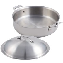 Bon Chef 60001HL Cucina Stainless Steel Saute Pan with Hinged Lid, 4 Qt.