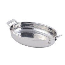 Bon Chef 60002HF Cucina Stainless Steel Oval Au Gratin, Hammered Finish, 2 1/2 Qt.