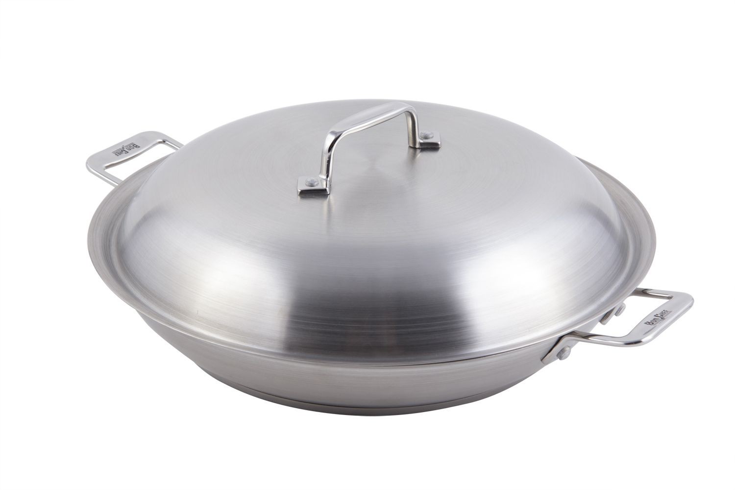 Bon Chef 60006 Cucina Stainless Steel Braiser Pan with Lid, 3 1/2 Qt.