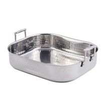 Bon Chef 60010CLDHF Cucina Stainless Steel Rotisserie Pan, Hammered Finish, 10 Qt.