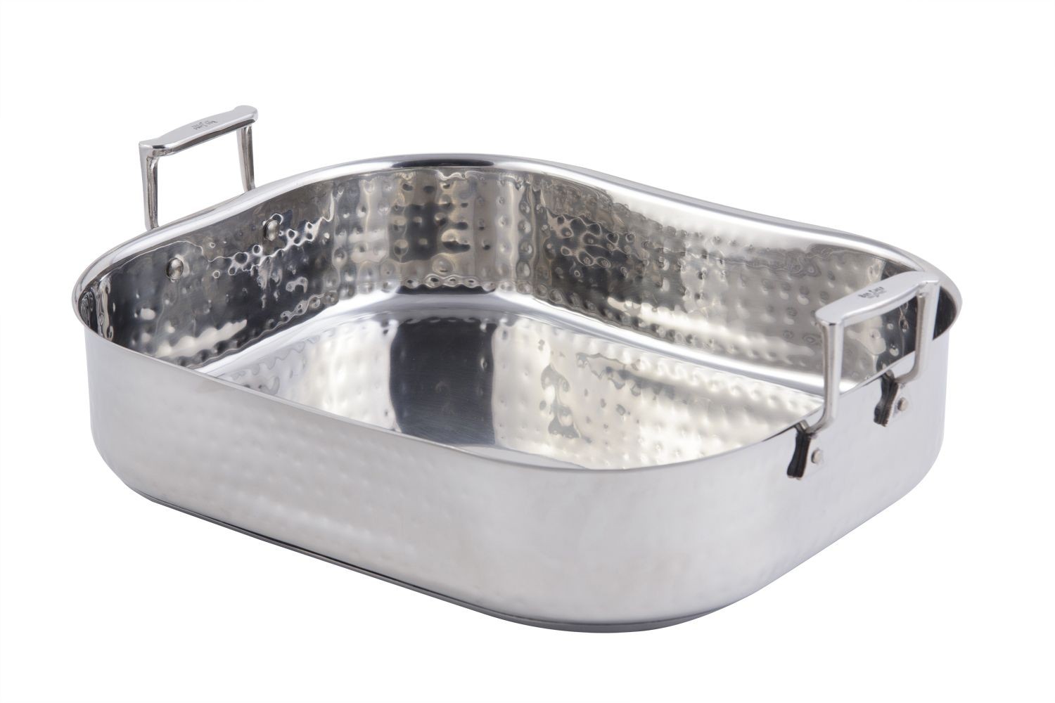 Bon Chef 60010CLDHF Cucina Stainless Steel Rotisserie Pan, Hammered Finish, 10 Qt.