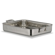 Bon Chef 60013CLDHF Cucina Stainless Steel Small Square Pan, Hammered Finish, 3 Qt.