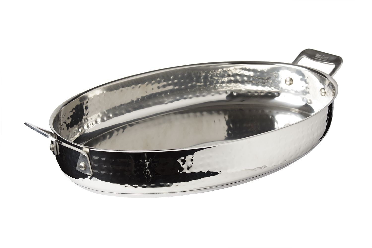 Bon Chef 60018HF Cucina Stainless Steel Oval Au Gratin, Hammered Finish, 4 Qt.