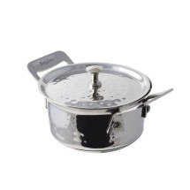 Bon Chef 60021HFHL Cucina Stainless Steel Chef's Pan  with Hinged Lid, Hammered Finish, 11 oz.