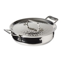 Bon Chef 60022HF Cucina Stainless Steel Round Casserole with Lid, Hammered Finish, 1 Qt. 24 oz.