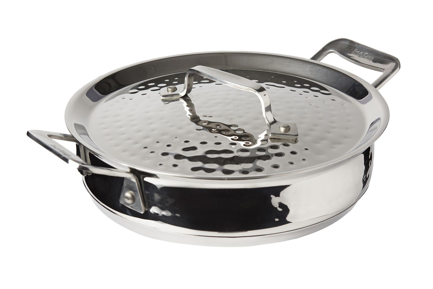 Bon Chef 60022HF Cucina Stainless Steel Round Casserole with Lid, Hammered Finish, 1 Qt. 24 oz.