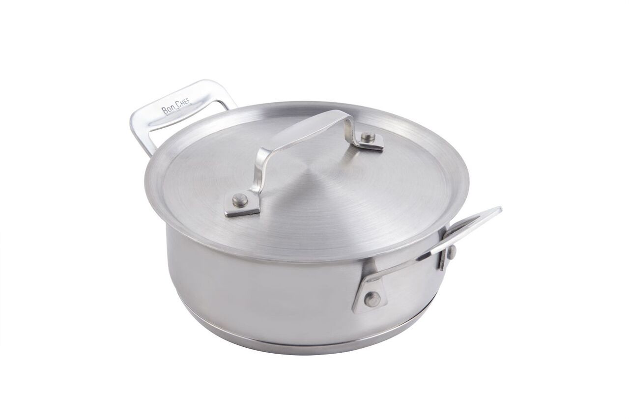 Bon Chef 60025HL Cucina Stainless Steel Pan with Hinged Lid, 40 oz.