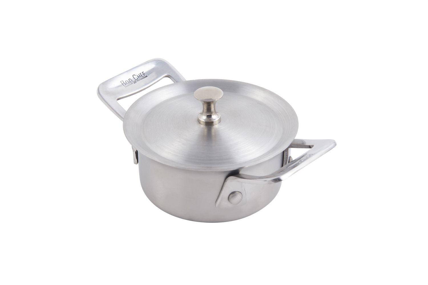 Bon Chef 60026 Cucina Stainless Steel Round Dish with Lid, 8 oz.