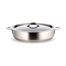 Bon Chef 60030CF-2ToneSSHL Country French Two Tone Stainless Steel  Pot with Hinged Lid, 6 Qt.