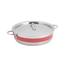Bon Chef 60030CFColorHL Country French Stainless Steel Pot with Hinged Lid, 6 Qt.