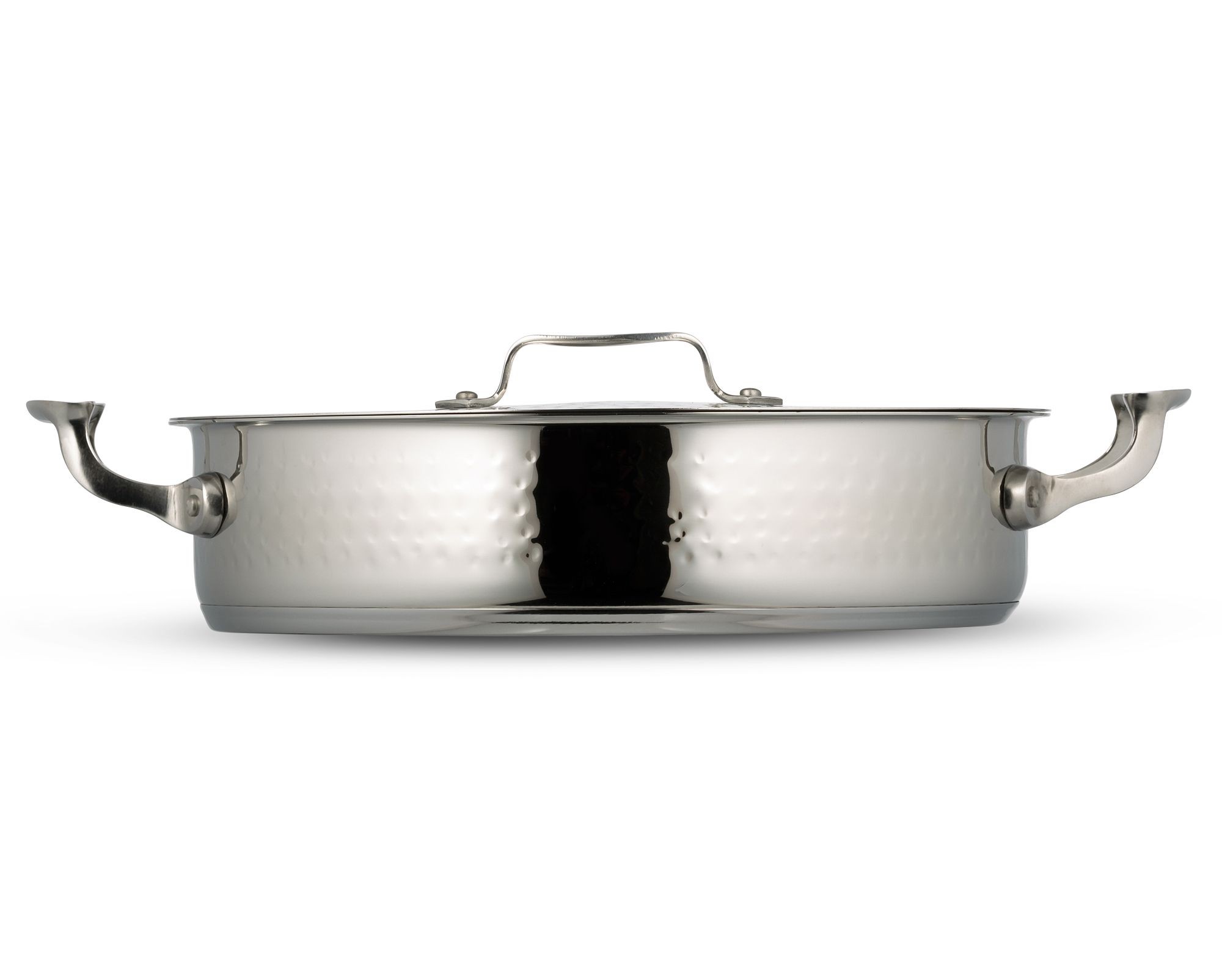 Bon Chef 60030HF Cucina Stainless Steel Pot with Cover, Hammered Finish, 6 Qt.