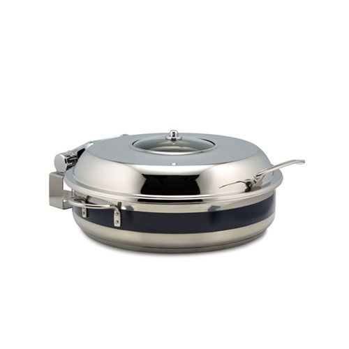 Bon Chef 60030SHL Cucina Stainless Steel Pot with Slow Down Hinged Glass Lid, 6 Qt.