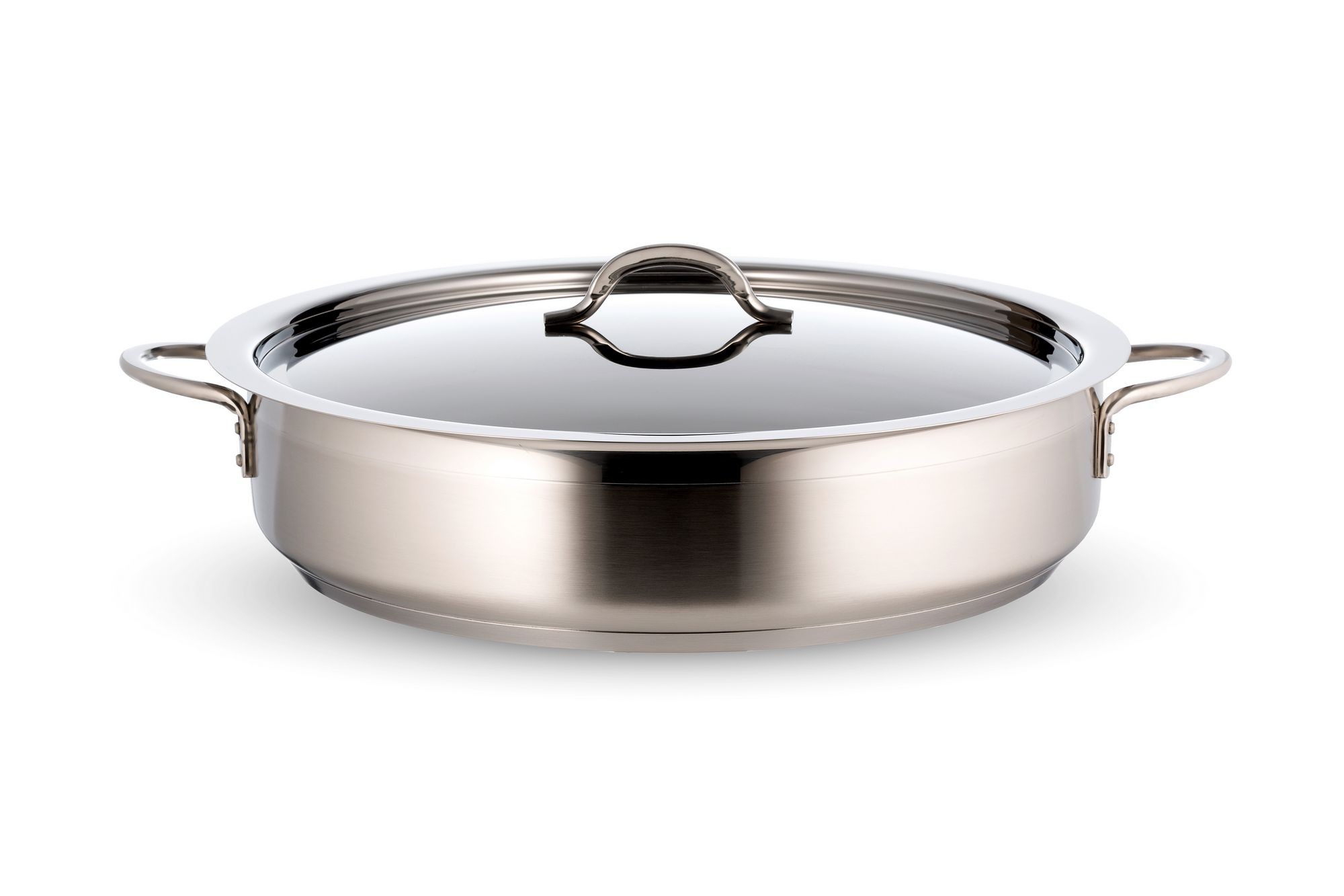 Bon Chef 60032CF-2ToneSS Country French Two Tone Stainless Steel  Pot with Cover, 9 Qt.