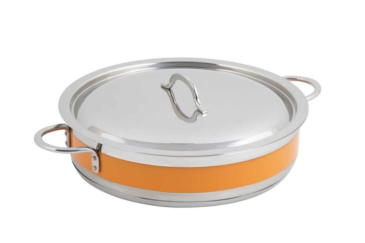 Bon Chef 60032CFColorHL Country French Stainless Steel Pot with Hinged Lid, 9 Qt.