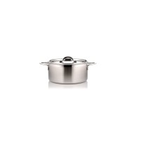Bon Chef 60299-2ToneSS Country French Two Tone Stainless Steel Pot with Cover, 1 Qt. 22 oz.
