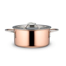 Bon Chef 60300-Copper Country French Copper Pot with Cover, 2 Qt. 9 oz.