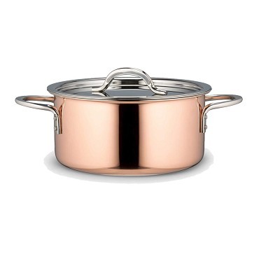 Bon Chef 60301-Copper Country French Copper Pot with Cover, 3 Qt. 9 oz.