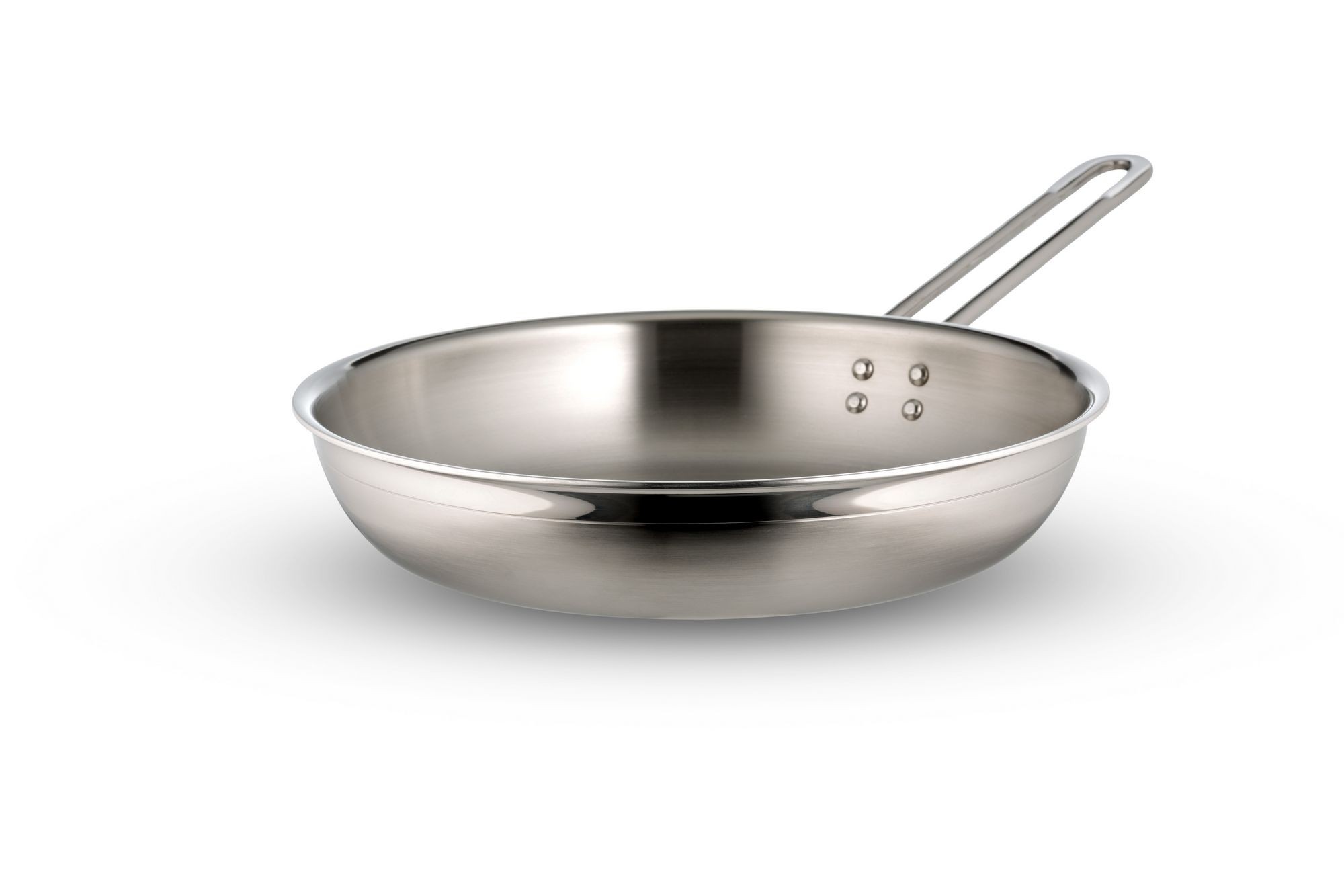 Bon Chef 60309-2ToneSS Country French Two Tone Stainless Steel Saute Pan with Long Handle, 3 Qt. 4 oz.
