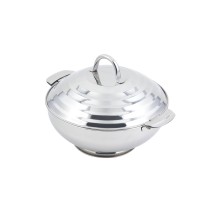 Bon Chef 61207 Round Stainless Steel Server, 10 4/5&quot; Dia.