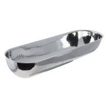 Bon Chef 61216 Stainless Steel  Long Oval Snack Bowl with Hammered Finish, 2 Qt. 16 oz.