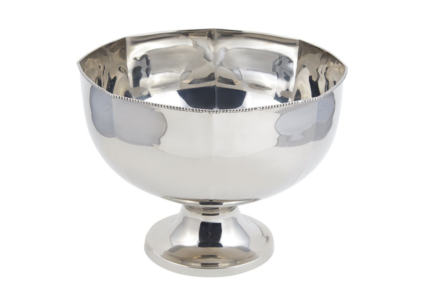 Bon Chef 61322 Stainless Steel Hollowware Punch Bowl with Pedestal Base, 3 Gallon