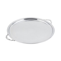 Bon Chef 61337 Stainless Steel Round Tray with Handles and Etching, 20&quot; Dia.
