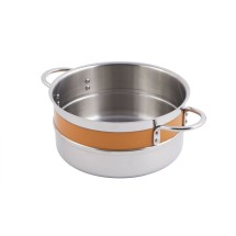 Bon Chef 62299NC Classic Country French Single Wall 1/2 Color Pot with Riveted Handles, 1 Qt. 22 oz., Set of 8
