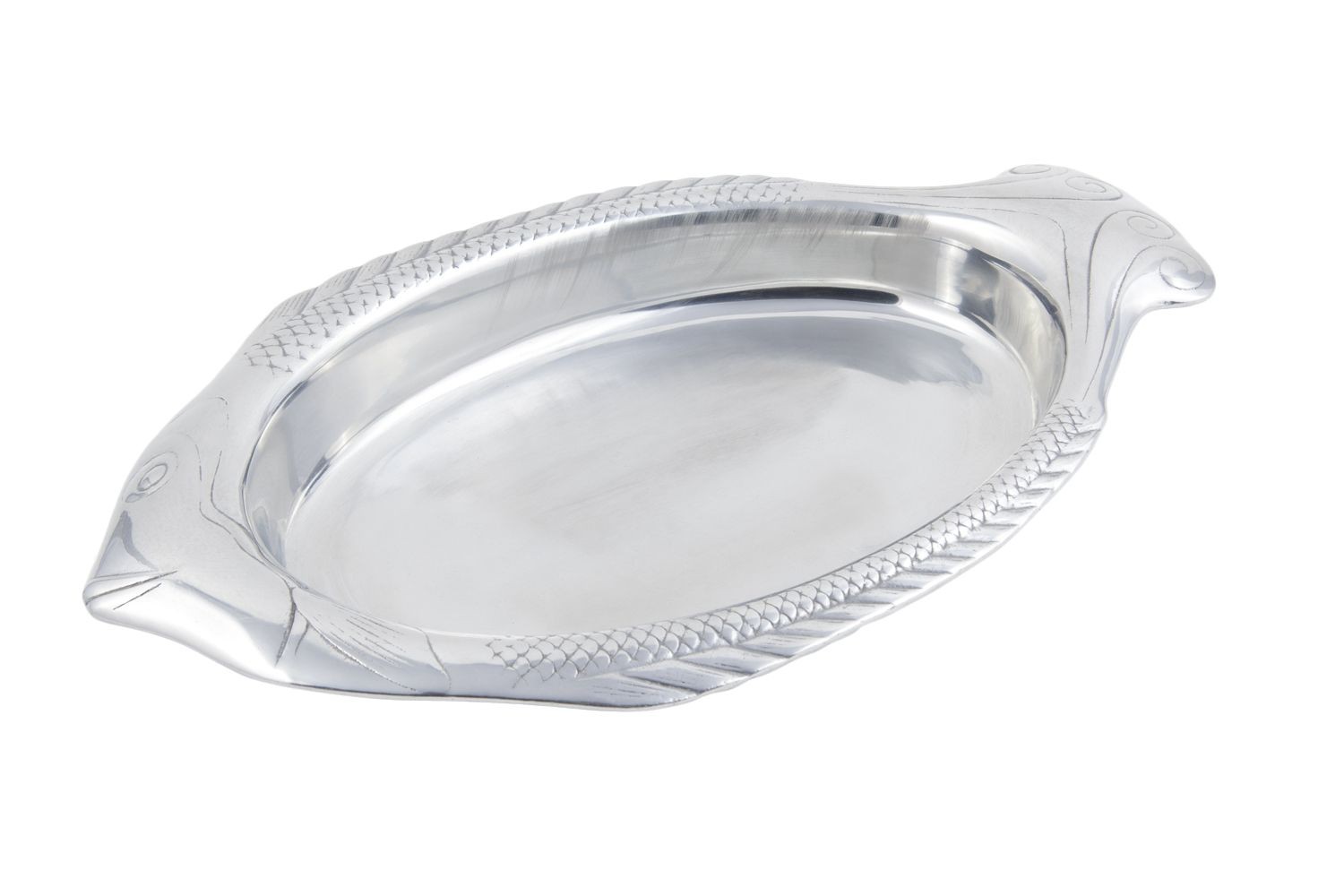 Bon Chef 80250 Deep Fish Platter, Pewter Glo 12" x 19 1/2"
