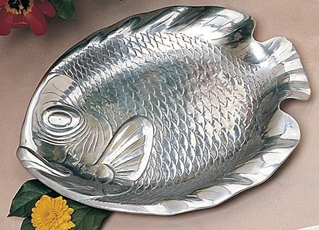 Bon Chef 80254 Small Fish Platter, Pewter Glo 8 3/4" x 11 1/4"
