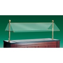 Bon Chef 90082SS Double Sided Stainless Steel Clear View Sneeze Guard for 8&#39; Buffet, 88 1/2&quot; x 32 1/2&quot; x 31&quot;