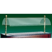 Bon Chef 90083 Double Sided Brass Clear View Sneeze Guard for 6&#39; Buffet, 64 1/2&quot; x 32 1/2&quot; x 31&quot;