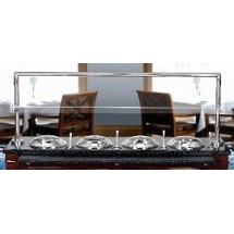 Bon Chef 90084SS Single Sided Stainless Steel Sneeze Guard for 8&#39; Buffet, 88 1/2&quot; x 16 1/4&quot; x 31&quot;