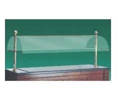 Bon Chef 90085SS Single Sided Stainless Steel Clear View Sneeze Guard for 6' Buffet,  64 1/2" x 16 1/4" x 31"