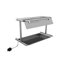 Bon Chef 90102SS Portable Single Sided Sneeze Guard with Stainless Steel Brushed Finish Structure, 37 1/2&quot; x 18&quot; x 20 1/2&quot;