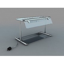 Bon Chef 90103SS Portable Sneeze Guard with Heat Lamp, 7-1/2&quot;L x 18&quot;W x 20-1/2&quot;H