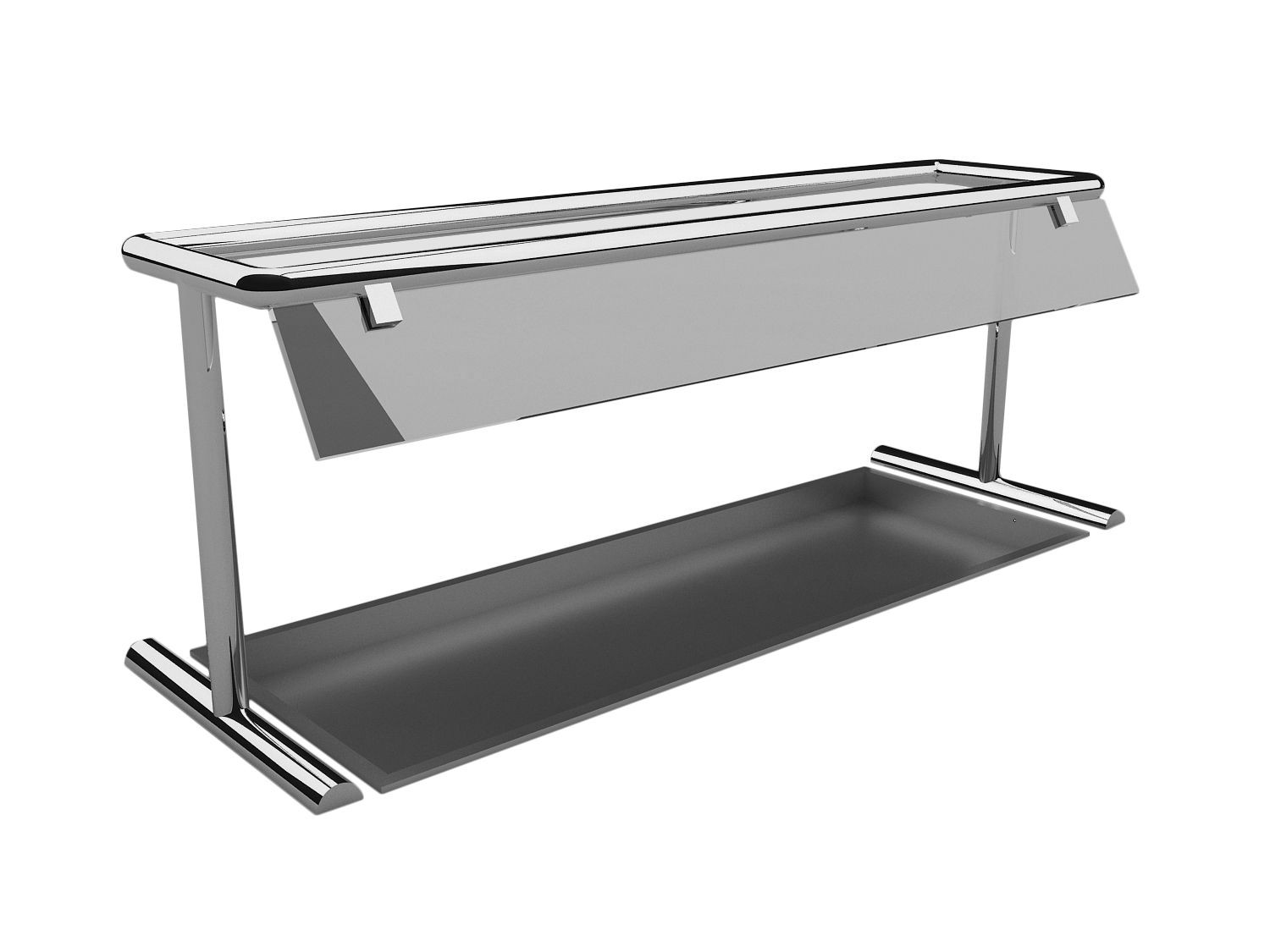 Bon Chef 90104SS Portable Single Sided Sneeze Guard with Stainless Steel Brushed Finish Structure, 59" x 18" x 20 1/2"