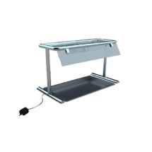 Bon Chef 90105SS Portable Sneeze Guard with Overhead Heat Lamp, 59&quot; x 18&quot; x 20 1/2&quot;