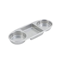 Bon Chef 9052P 3-Compartment Relish Tray, Pewter Glo 3 3/4&quot; x 9 1/4&quot;, Set of 6