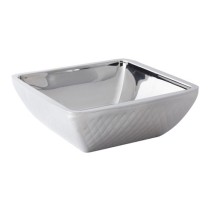 Bon Chef 9333DI Cold Wave Diamond Collection Triple Wall Square Bowl with Stacking Cover, 4 Qt.