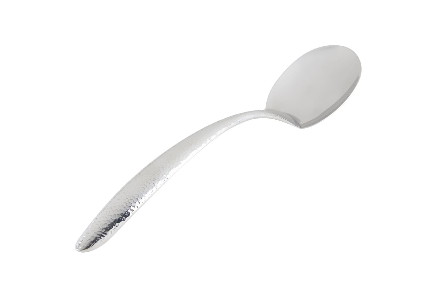 Bon Chef 9457HF EZ Use Banquet Serving Solid Spoon with Hammered Finish, 13 1/2"