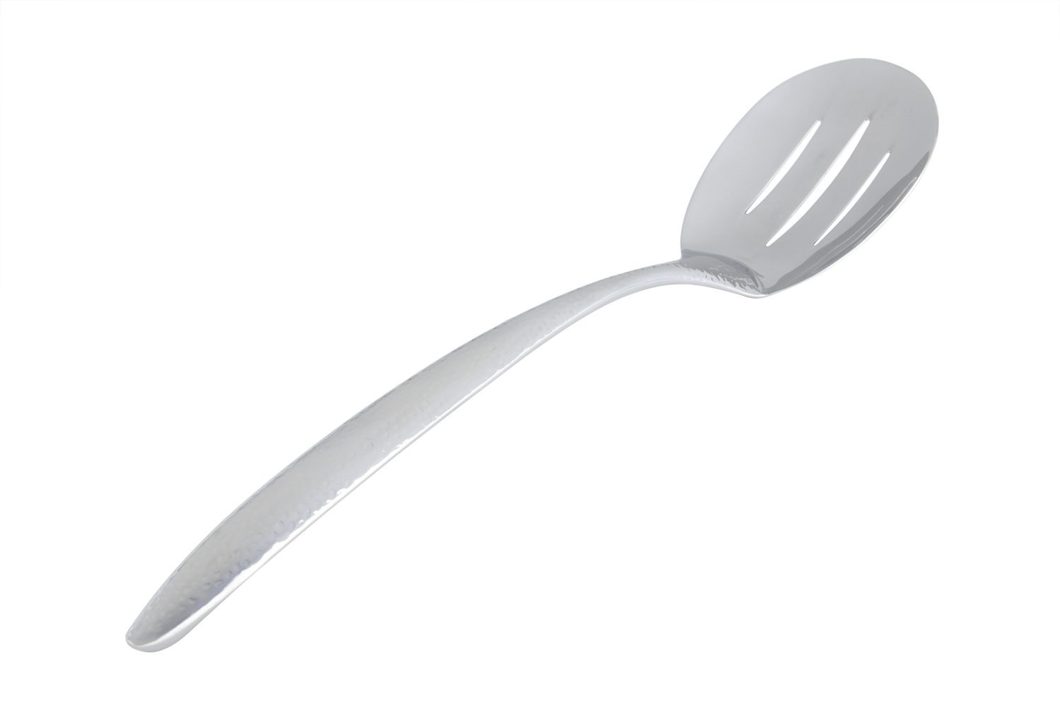 Bon Chef 9467HF EZ Use Slotted Serving Spoon with Hammered Finish, 16"