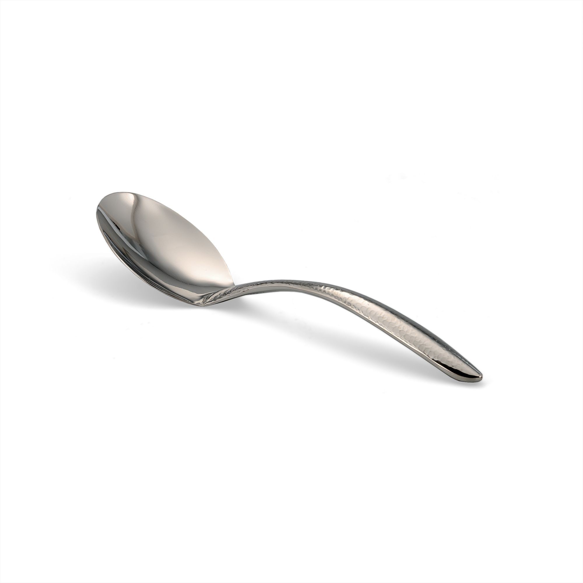 Bon Chef 9643HF EZ Use Banquet Serving Solid Spoon with Hammered Finish, 9 3/4"